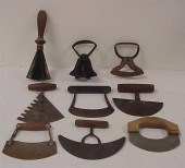 Nine 19th C. iron and wood cho