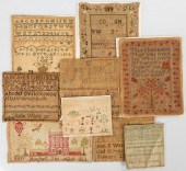 NINE 19TH CENTURY NEEDLEWORK S