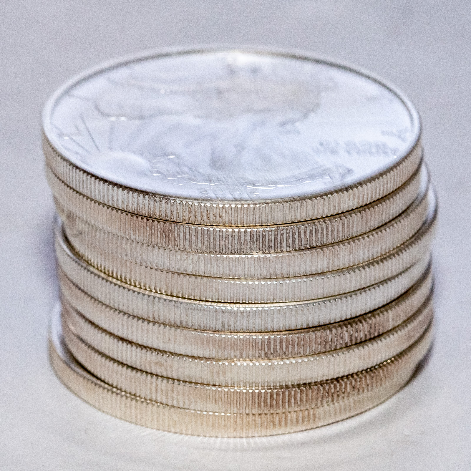 NINE 2006 SILVER EAGLES IN GREEN