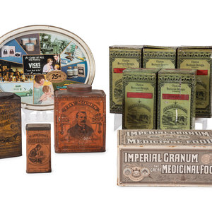Nine Advertising Tins and Tray Late