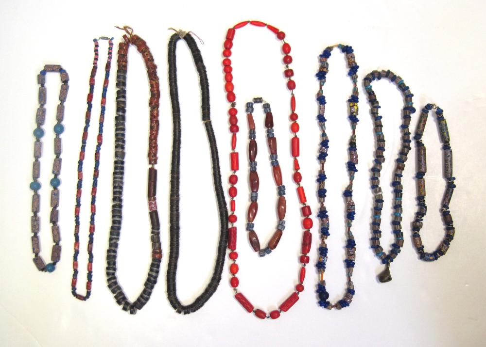 NINE AFRICAN TRIBAL TRADE BEAD