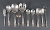 Nine American repousse sterlin
