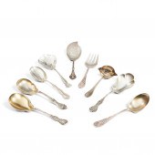 NINE AMERICAN SILVER SERVING P