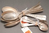 Nine American silver tablespoo