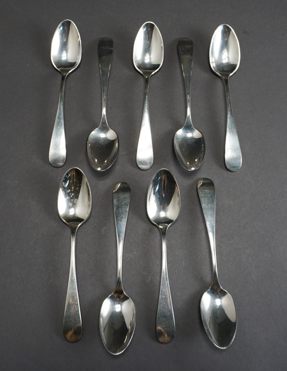 NINE AMERICAN STERLING TEASPOONS,