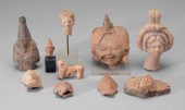 Nine ancient terracotta fragme