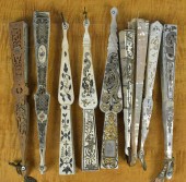 NINE ANTIQUE FRENCH FANS. Incl