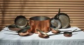 NINE ANTIQUE/VINTAGE COPPER &