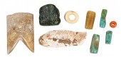 NINE ASIAN BEADS AND FRAGMENTS