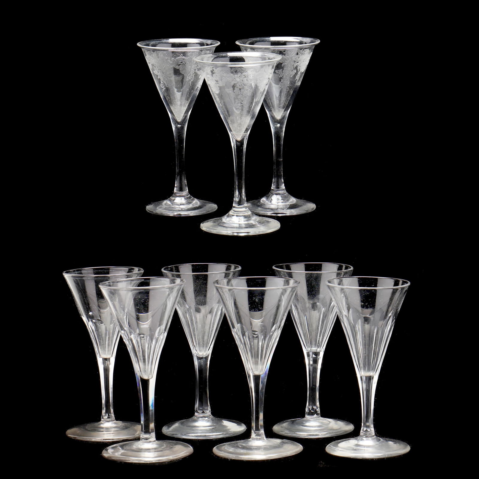 NINE ASSORTED ANTIQUE WINE