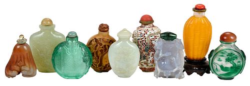 NINE ASSORTED CHINESE SNUFF