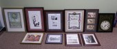 NINE ASSORTED FRAMED WORKS OF