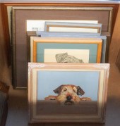 NINE ASSORTED FRAMED WORKS OF
