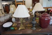 NINE ASSORTED TABLE LAMPSNine