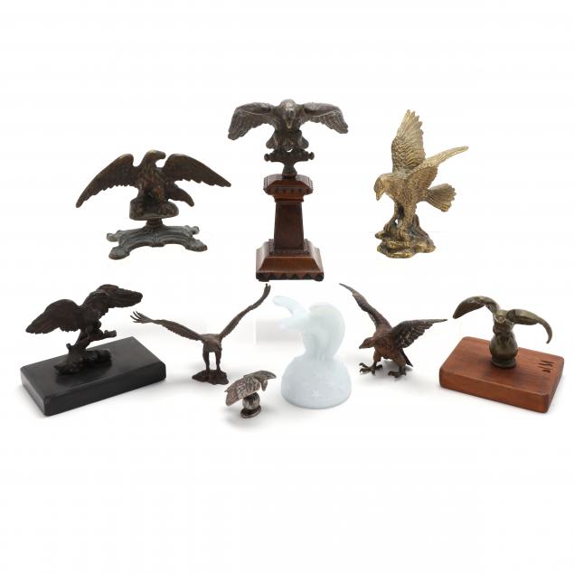 NINE ASSORTED VINTAGE SMALL EAGLE