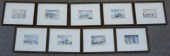 NINE ASSORTED WATERCOLORS OF S