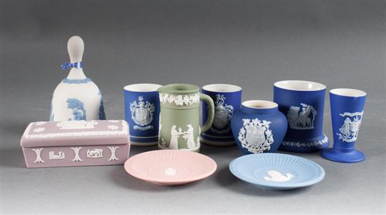 Nine assorted Wedgwood jasperware