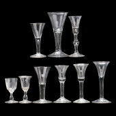 NINE ASSORTED WINE GLASSES<br>