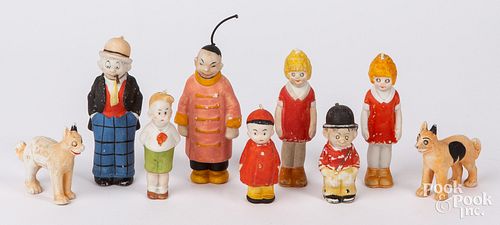 NINE BISQUE COMIC CHARACTER TOY