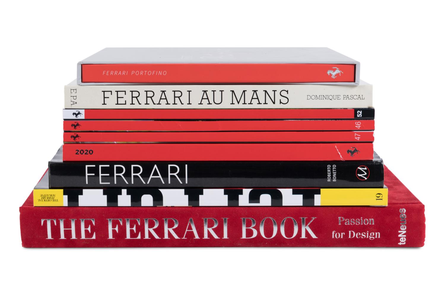 NINE BOOKS AND MAGAZINES ON FERRARI