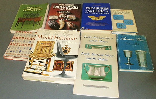 Nine books on antiques early silver