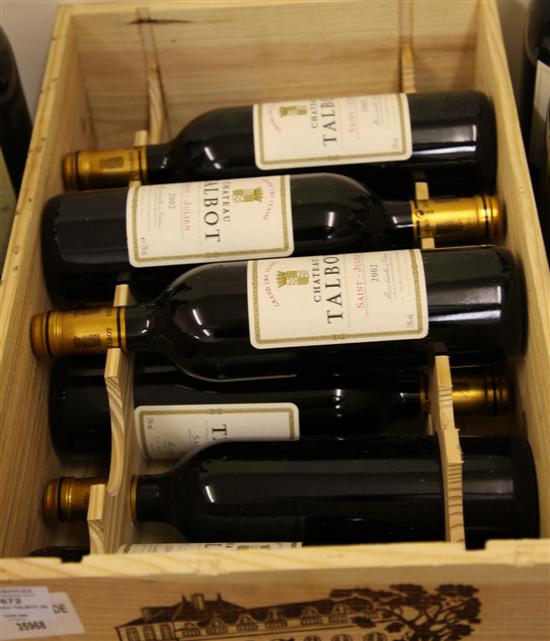 Nine bottles of Chateau Talbot 2002