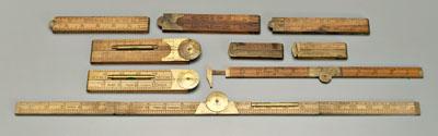Nine brass-mounted folding