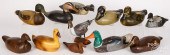NINE CARVED AND PAINTED DUCK D