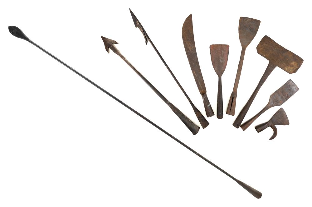 NINE CAST IRON WHALING-STYLE
