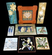 NINE CERAMIC TILES, AMERICAN,