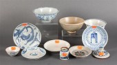 Nine Chinese blue and white po