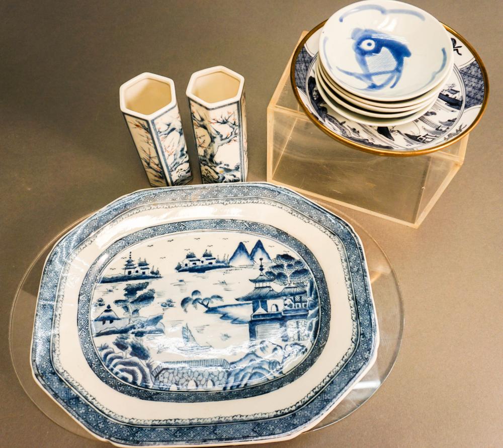 NINE CHINESE BLUE AND WHITE