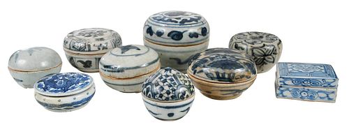 NINE CHINESE BLUE AND WHITE PASTE