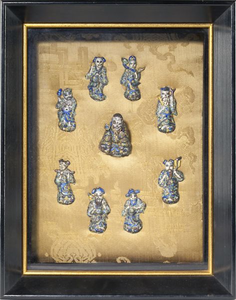 Nine Chinese Enameled Figureslikely