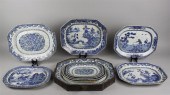 NINE CHINESE EXPORT BLUE AND W
