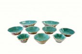NINE CHINESE FAMILLE ROSE DECO