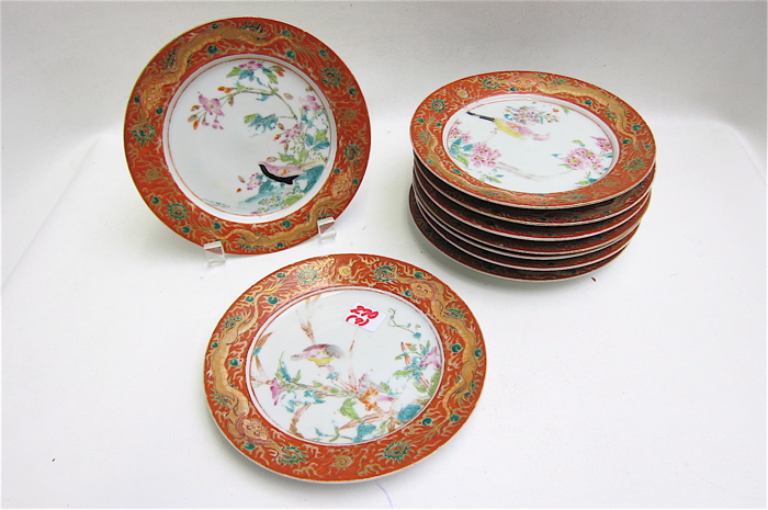 NINE CHINESE PORCELAIN DESSERT