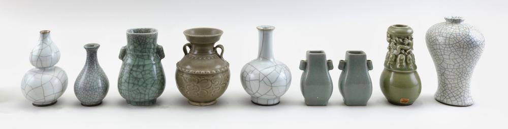 NINE CHINESE PORCELAIN VASES 20TH
