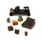 Nine Chinese seals  mostly ear