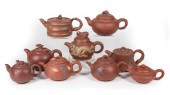 NINE CHINESE YIXING POTTERY TE