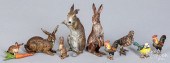 NINE COLD PAINTED BRONZE ANIMA