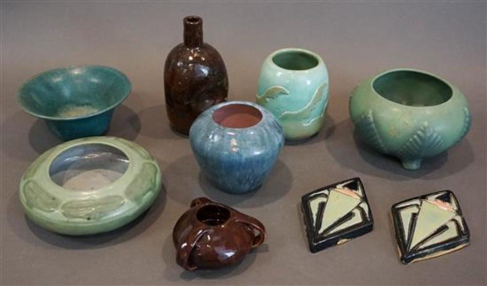 NINE CONTEMPORARY GLAZED POTTERY