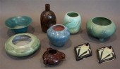 NINE CONTEMPORARY GLAZED POTTE