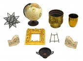 NINE DECORATIVE OBJECTS, INCLU