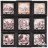 NINE DELFT MANGANESE BIBLICAL
