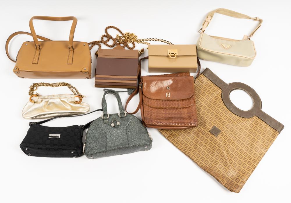 NINE DESIGNER PURSEScomprising a
