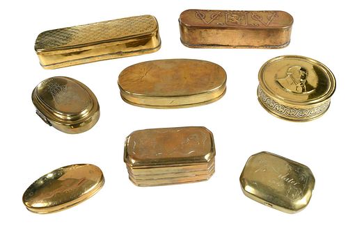 NINE DUTCH AND ENGLISH BRASS