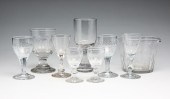 NINE ENGLISH CUT FLINT GLASS P