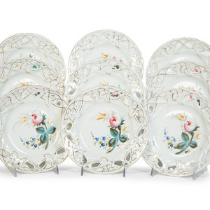 Nine English Porcelain Luncheon