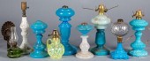 NINE FLUID AND TABLE LAMPS, 19